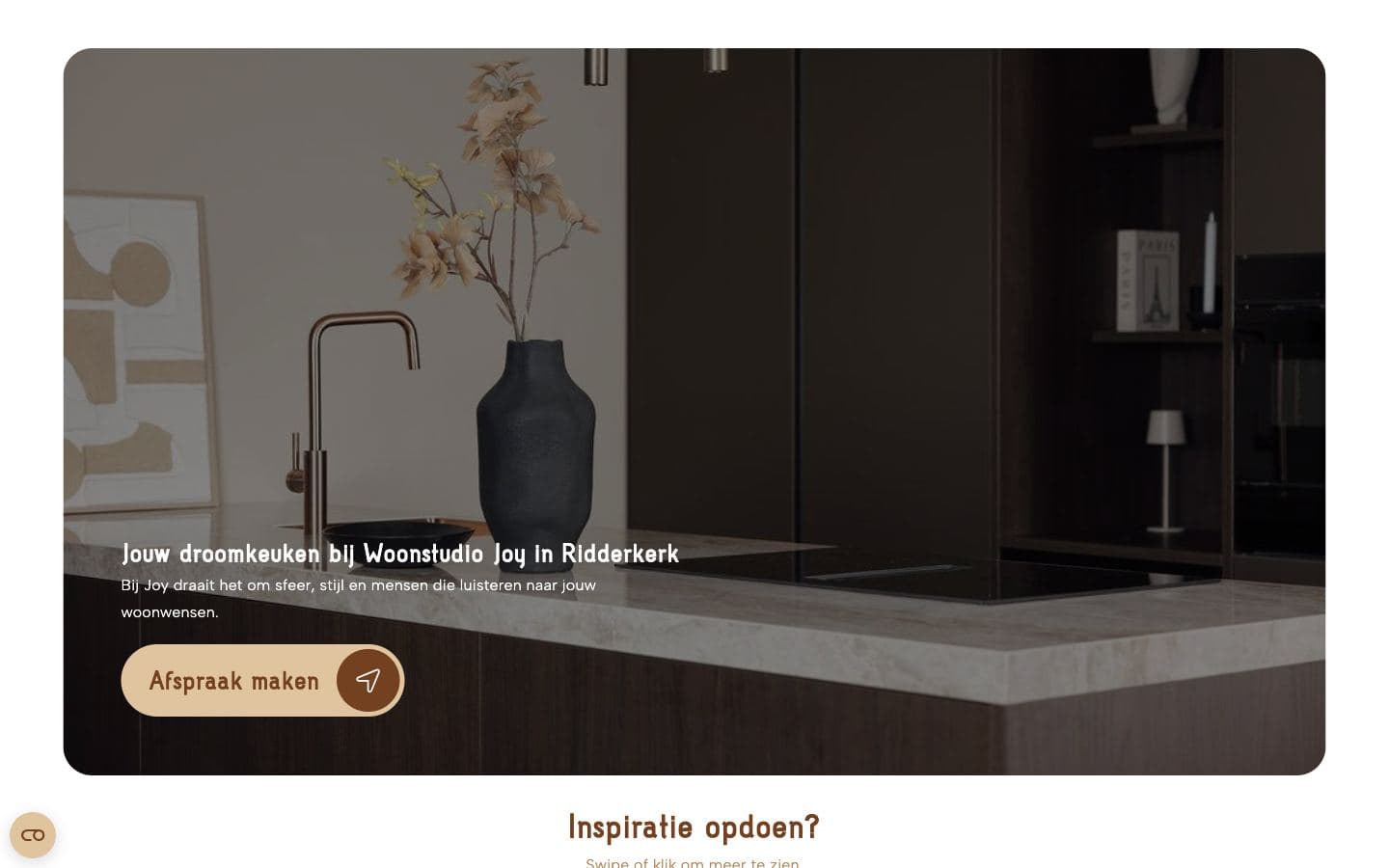 Website van Woonstudio Joy